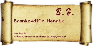 Brankován Henrik névjegykártya